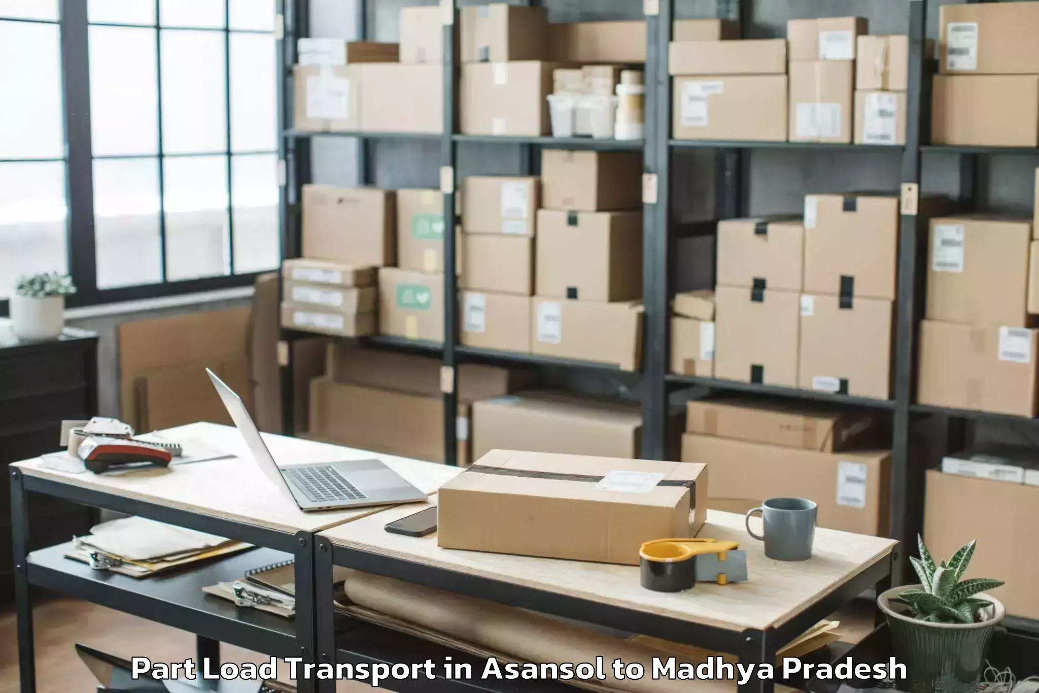 Book Asansol to Peoples University Bhopal Part Load Transport Online